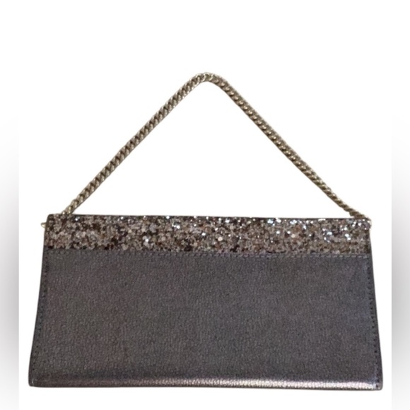 Kate Spade Laurel Way Rock Glitter Milou Clutch Metallic Leather Wallet On Chain - Picture 4 of 7